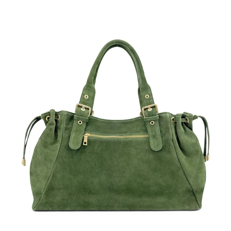 Sac bowling en daim PRINCESSE SUEDE XL Vert sauge