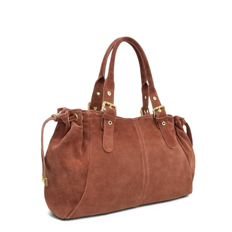 Sac bowling en daim PRINCESSE SUEDE XL Rouille