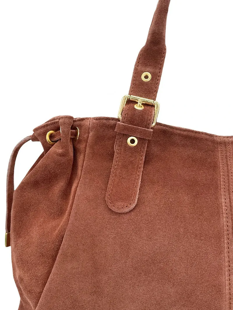 Sac bowling en daim PRINCESSE SUEDE XL Rouille
