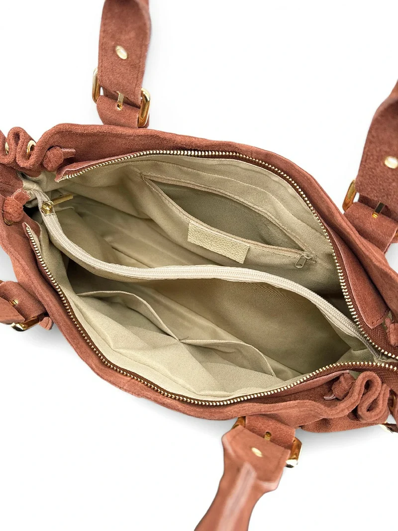Sac bowling en daim PRINCESSE SUEDE XL Rouille