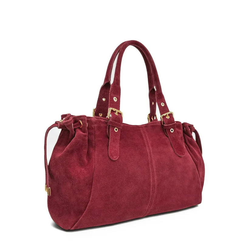 Sac bowling en daim PRINCESSE SUEDE XL Rouge rubis