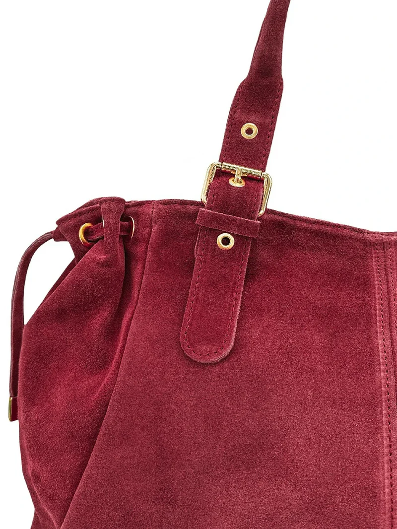 Sac bowling en daim PRINCESSE SUEDE XL Rouge rubis
