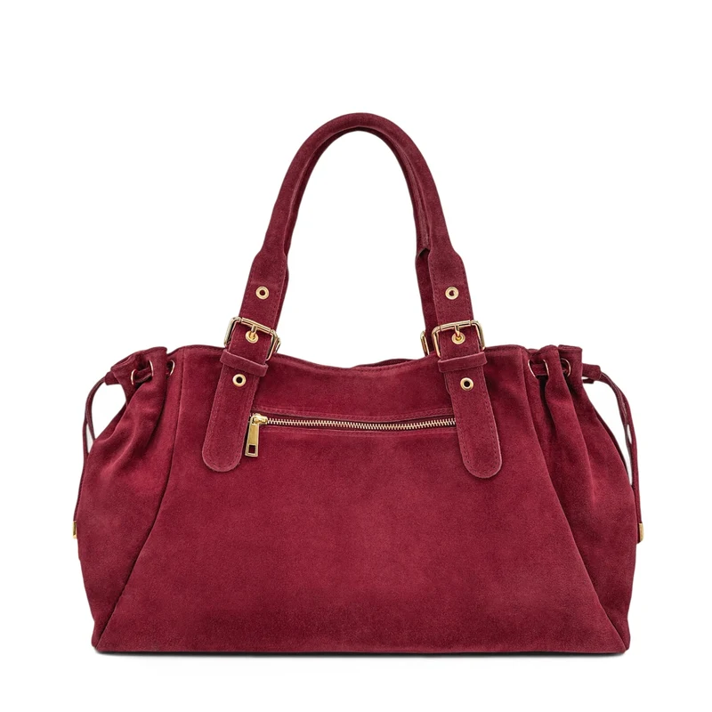 Sac bowling en daim PRINCESSE SUEDE XL Rouge rubis