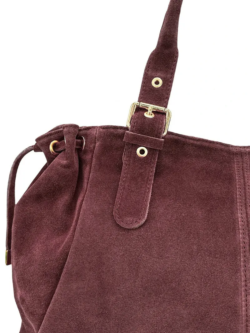 Sac bowling en daim PRINCESSE SUEDE XL Prune