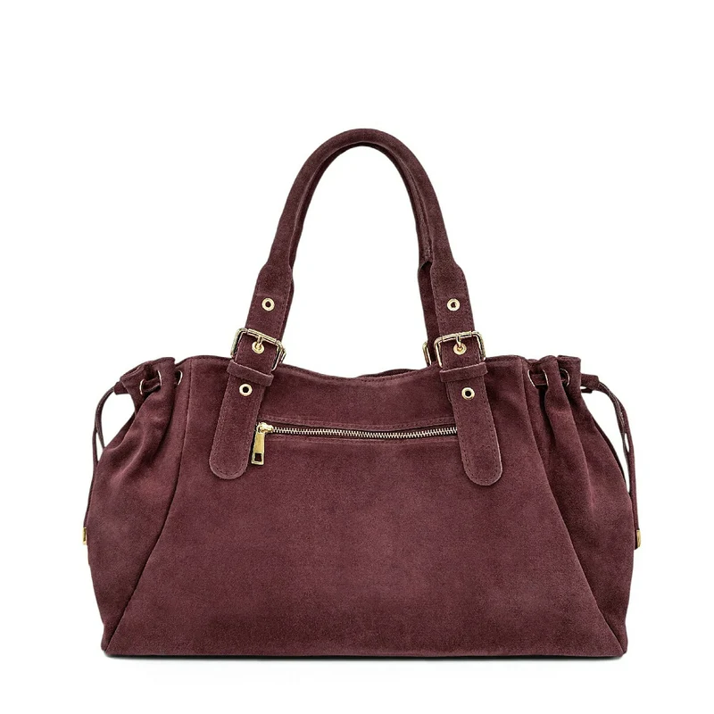 Sac bowling en daim PRINCESSE SUEDE XL Prune
