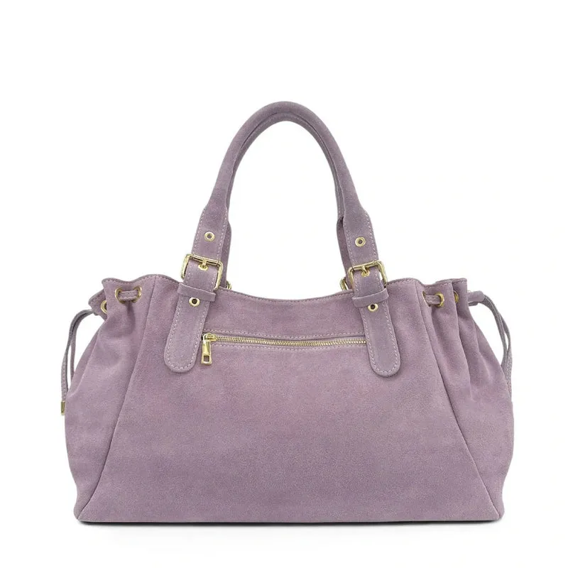 Sac bowling en daim PRINCESSE SUEDE XL Rose Lilas