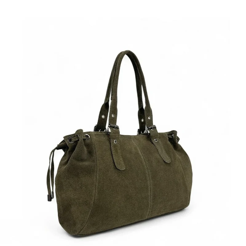 Sac bowling en daim PRINCESSE SUEDE XL Green army