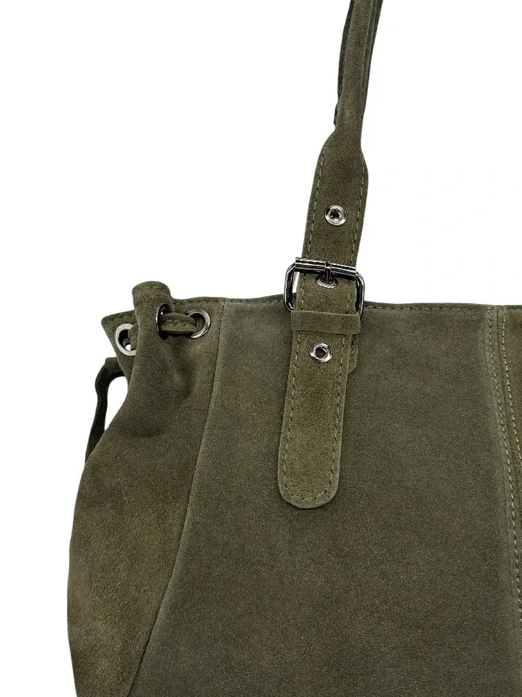 Sac bowling en daim PRINCESSE SUEDE XL Green army