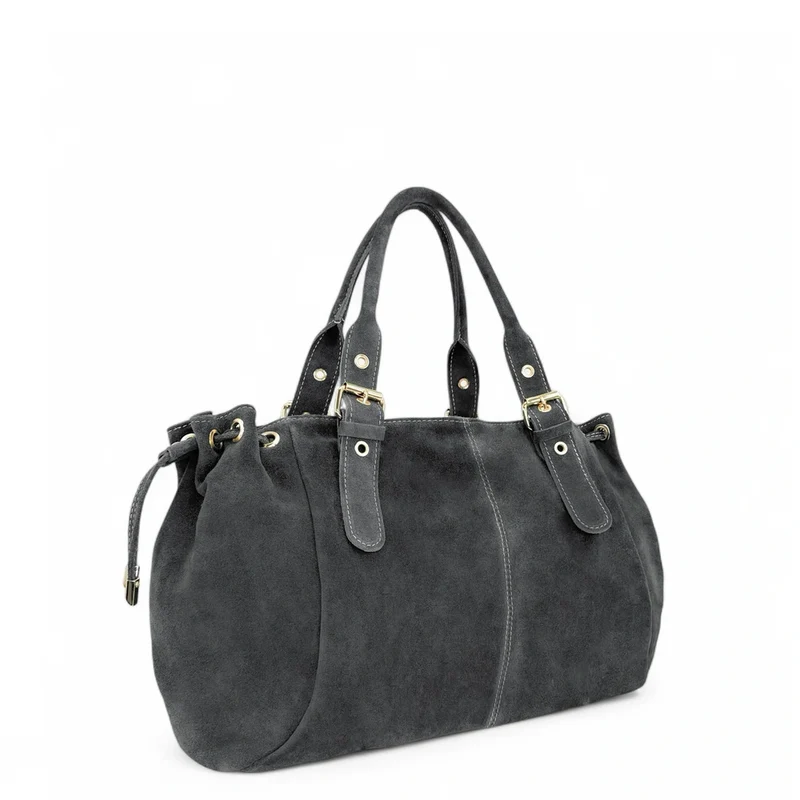 Sac bowling en daim PRINCESSE SUEDE XL Gris foncé