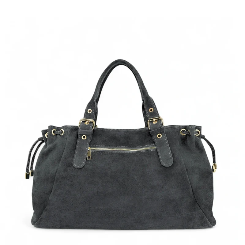 Sac bowling en daim PRINCESSE SUEDE XL Gris foncé