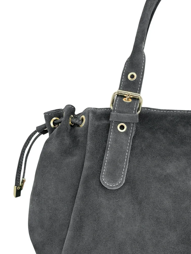 Sac bowling en daim PRINCESSE SUEDE XL Gris foncé