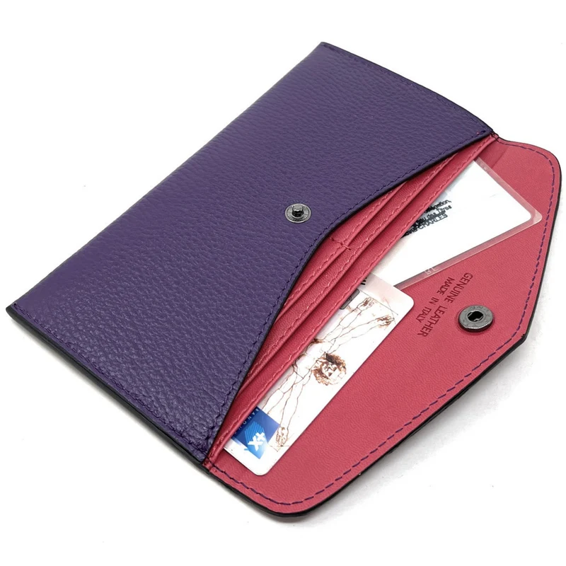 Pochette enveloppe en cuir grainé CLOE Violet