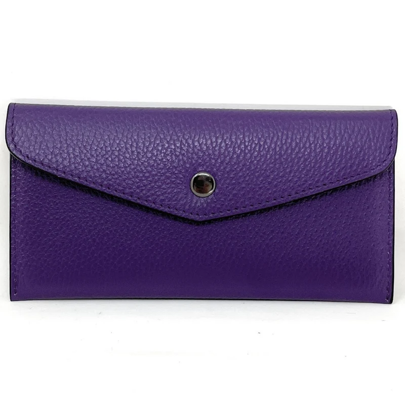 Pochette enveloppe en cuir grainé CLOE Violet