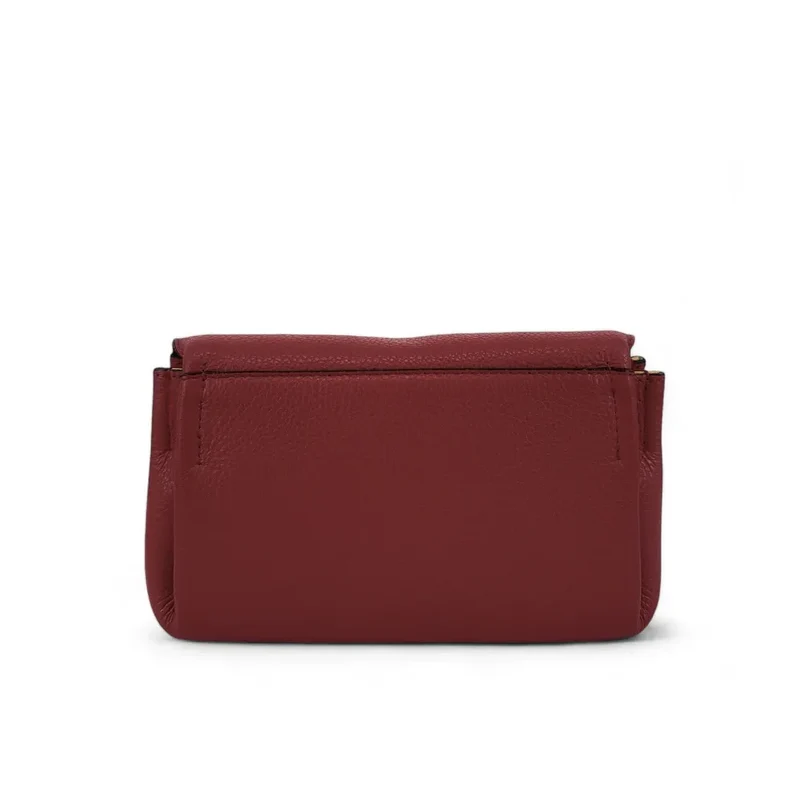Sac trotteur en cuir grainé ORIGAMI Rouge bordeaux