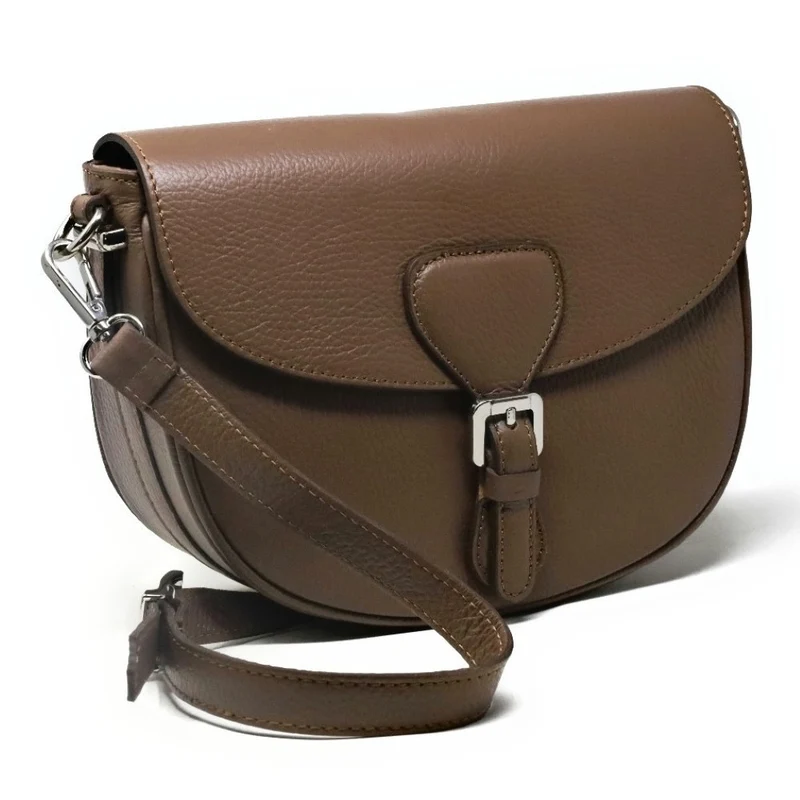Sac trotteur en cuir grainé MASINA Taupe foncé