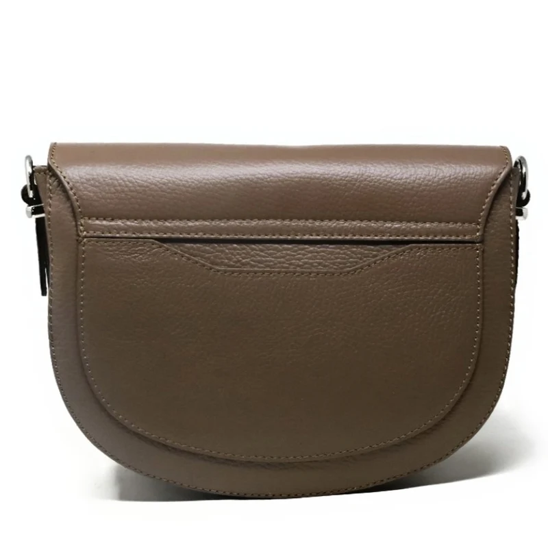 Sac trotteur en cuir grainé MASINA Taupe foncé