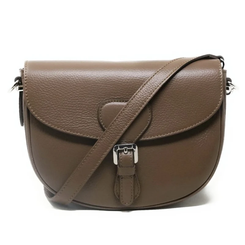 Sac trotteur en cuir grainé MASINA Taupe foncé