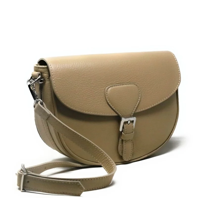 Sac trotteur en cuir grainé MASINA Taupe clair