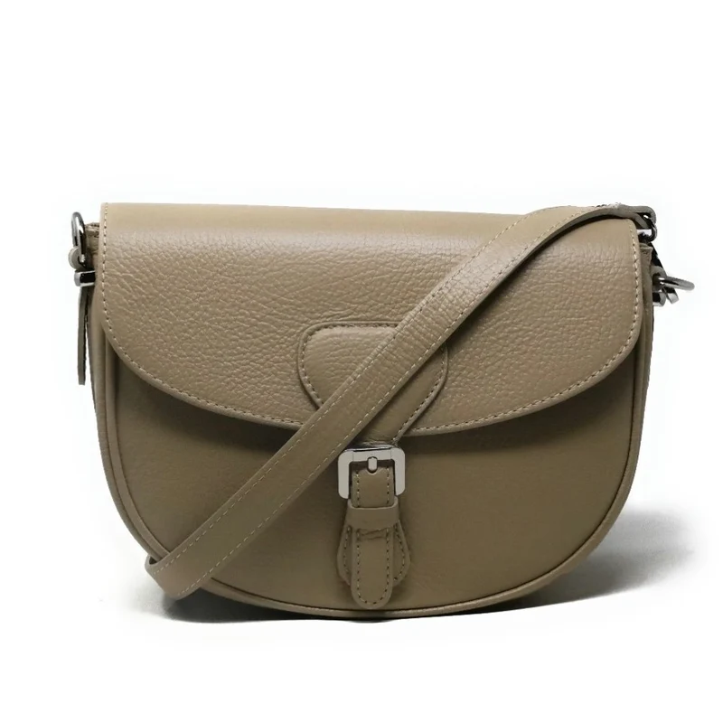 Sac trotteur en cuir grainé MASINA Taupe clair