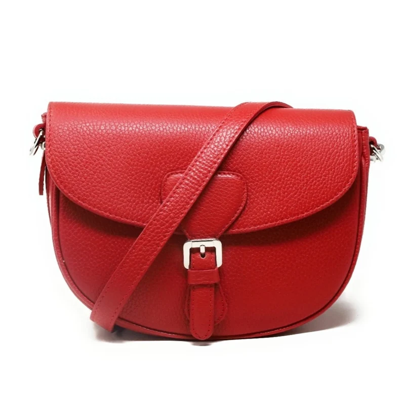 Sac trotteur en cuir grainé MASINA Rouge garance