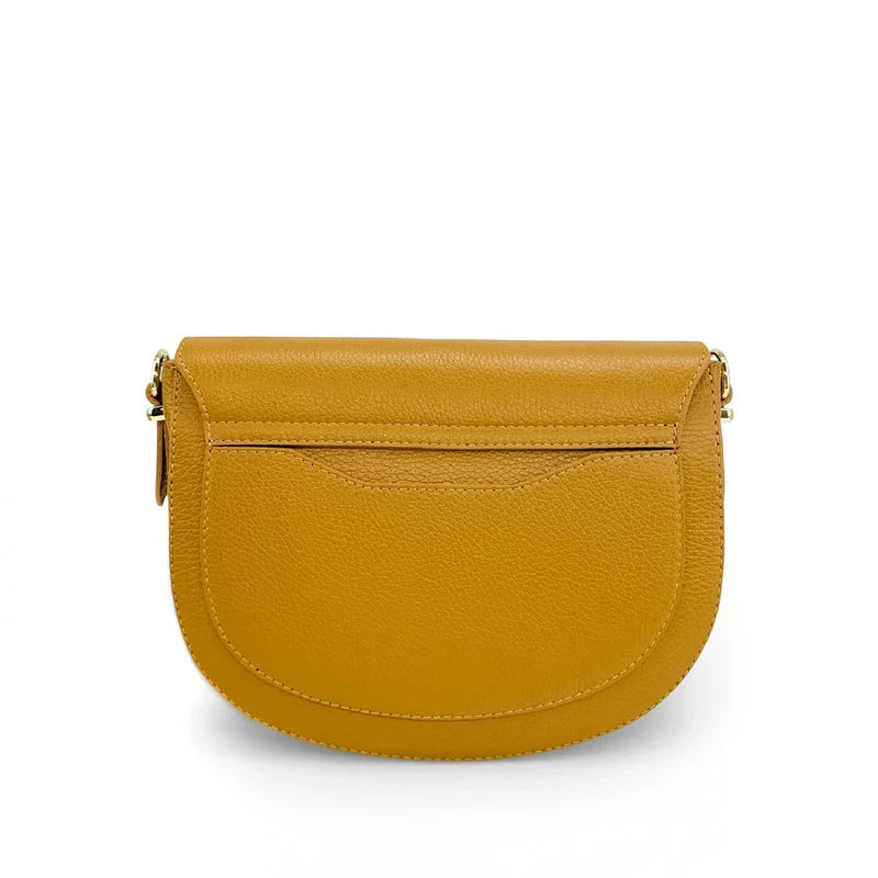 Sac trotteur en cuir grainé MASINA Jaune Moutarde