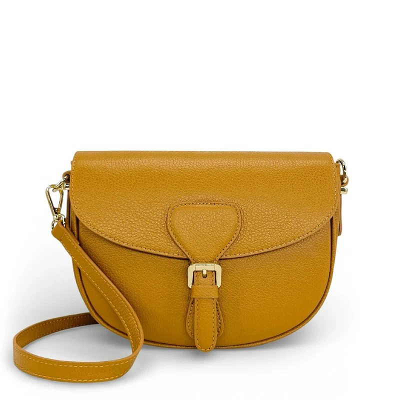 Sac trotteur en cuir grainé MASINA Jaune Moutarde