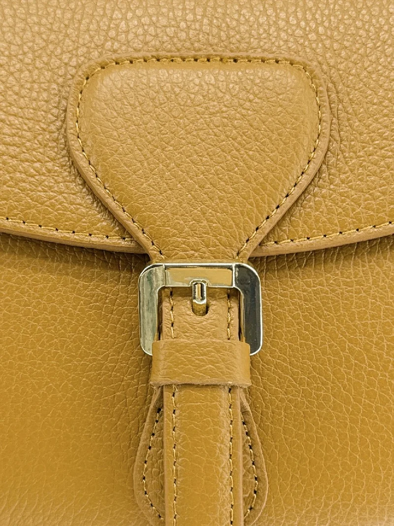 Sac trotteur en cuir grainé MASINA Jaune Moutarde