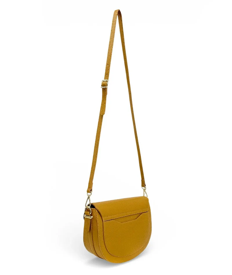 Sac trotteur en cuir grainé MASINA Jaune Moutarde
