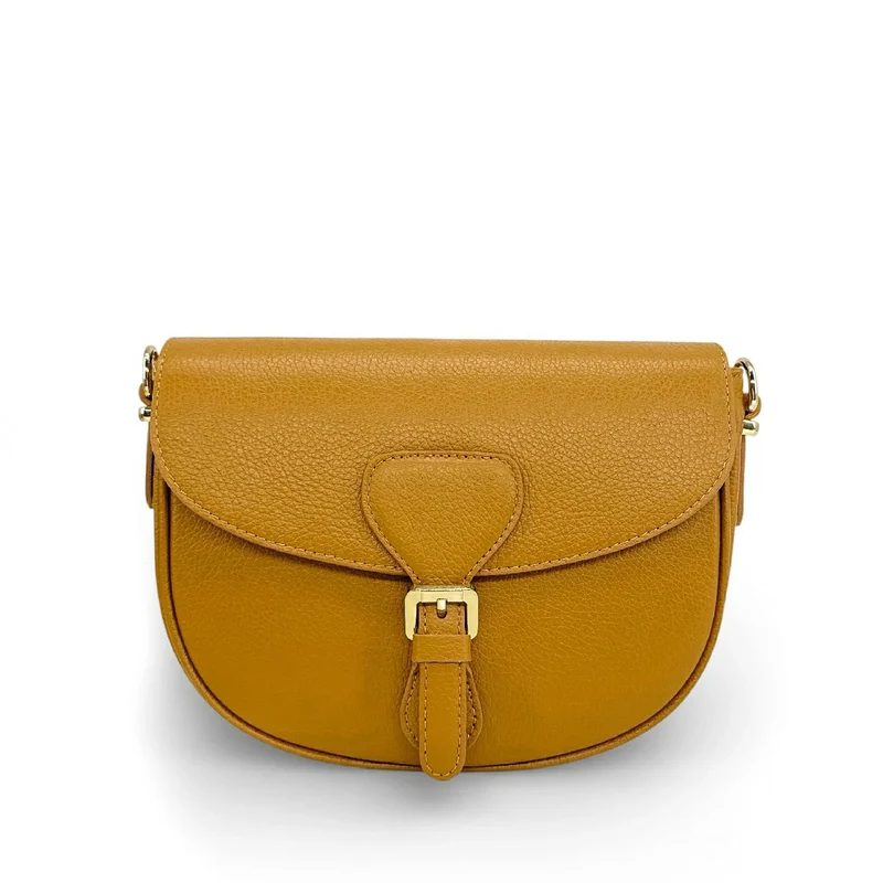 Sac trotteur en cuir grainé MASINA Jaune Moutarde