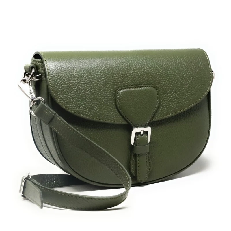 Sac trotteur en cuir grainé MASINA Vert kaki