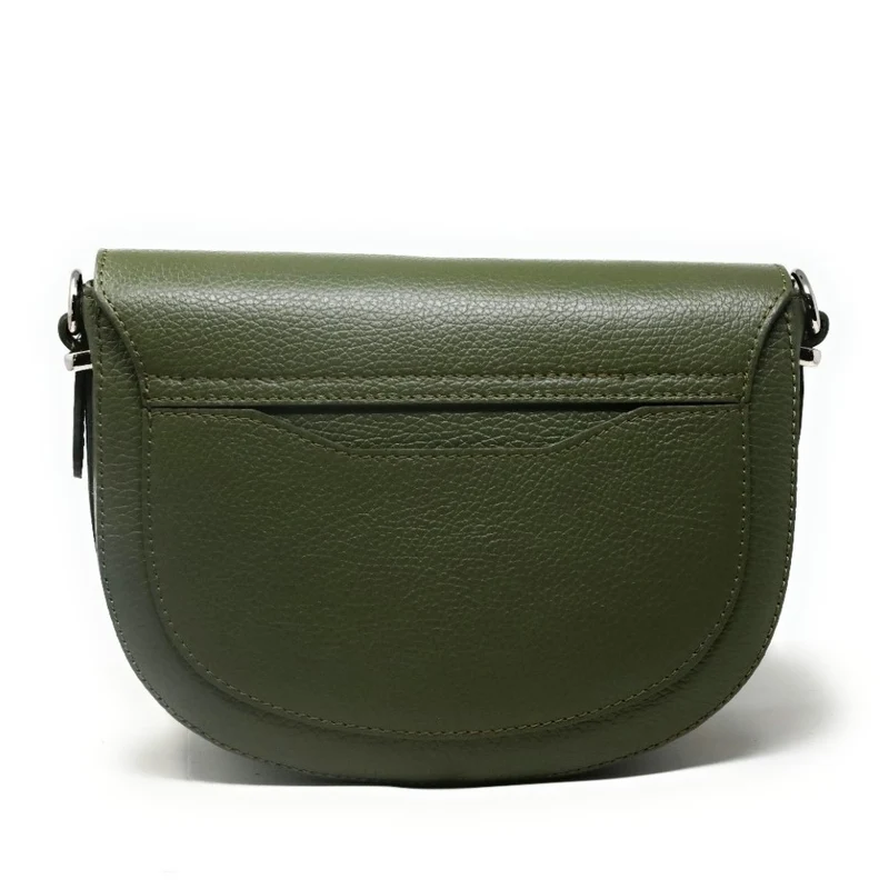 Sac trotteur en cuir grainé MASINA Vert kaki
