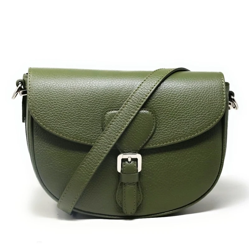 Sac trotteur en cuir grainé MASINA Vert kaki