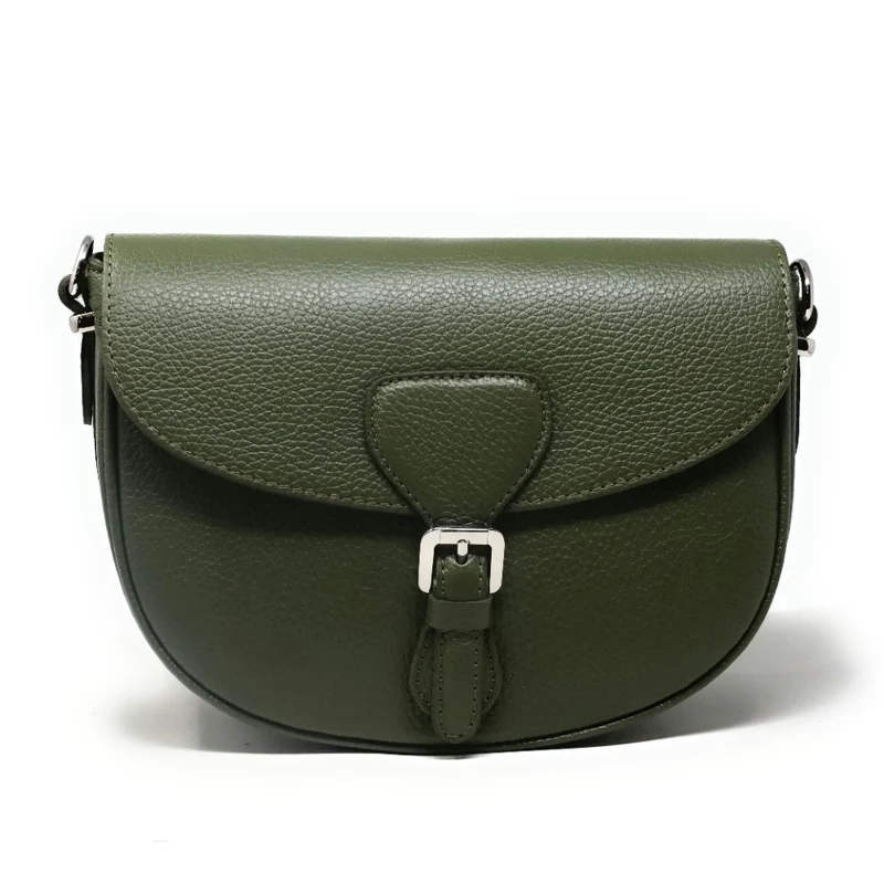 Sac trotteur en cuir grainé MASINA Vert kaki