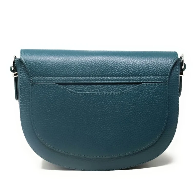 Sac trotteur en cuir grainé MASINA Bleu vert canard