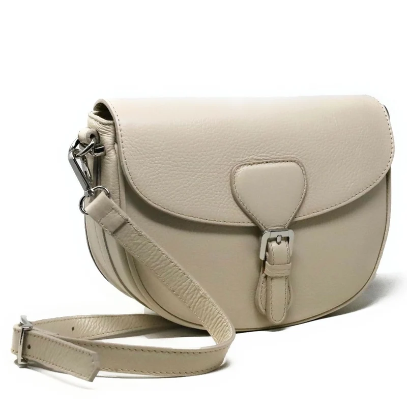 Sac trotteur en cuir grainé MASINA Beige crème