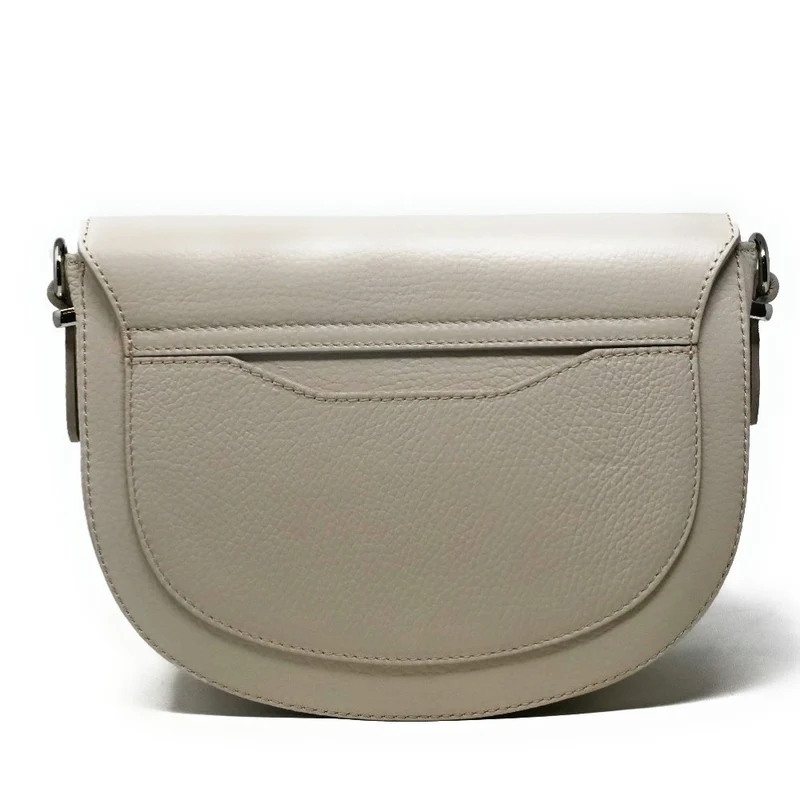 Sac trotteur en cuir grainé MASINA Beige crème