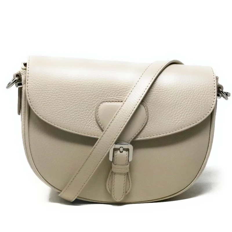 Sac trotteur en cuir grainé MASINA Beige crème