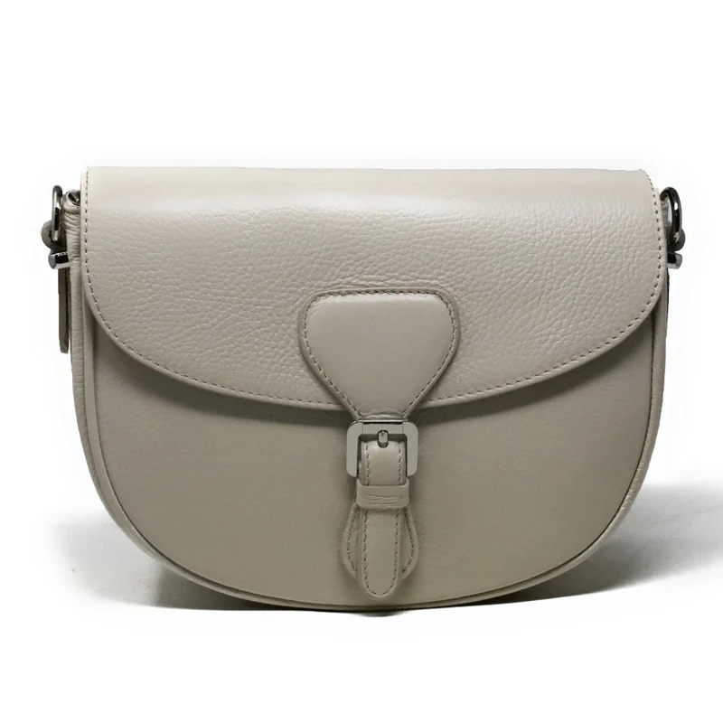 Sac trotteur en cuir grainé MASINA Beige crème