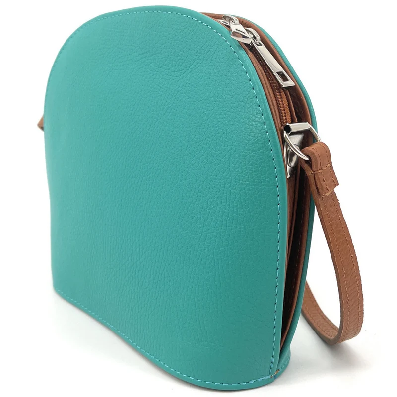 Sac trotteur en cuir grainé NAAN Bleu lagon