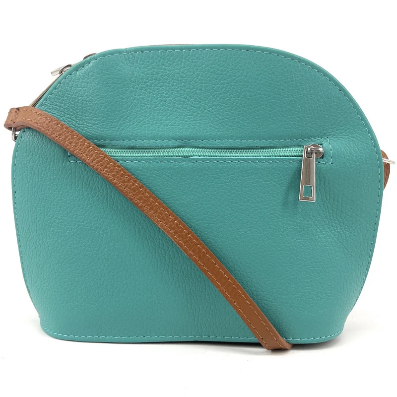 Sac trotteur en cuir grainé NAAN Bleu lagon