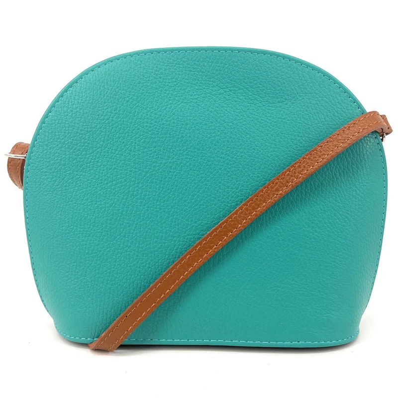 Sac trotteur en cuir grainé NAAN Bleu lagon
