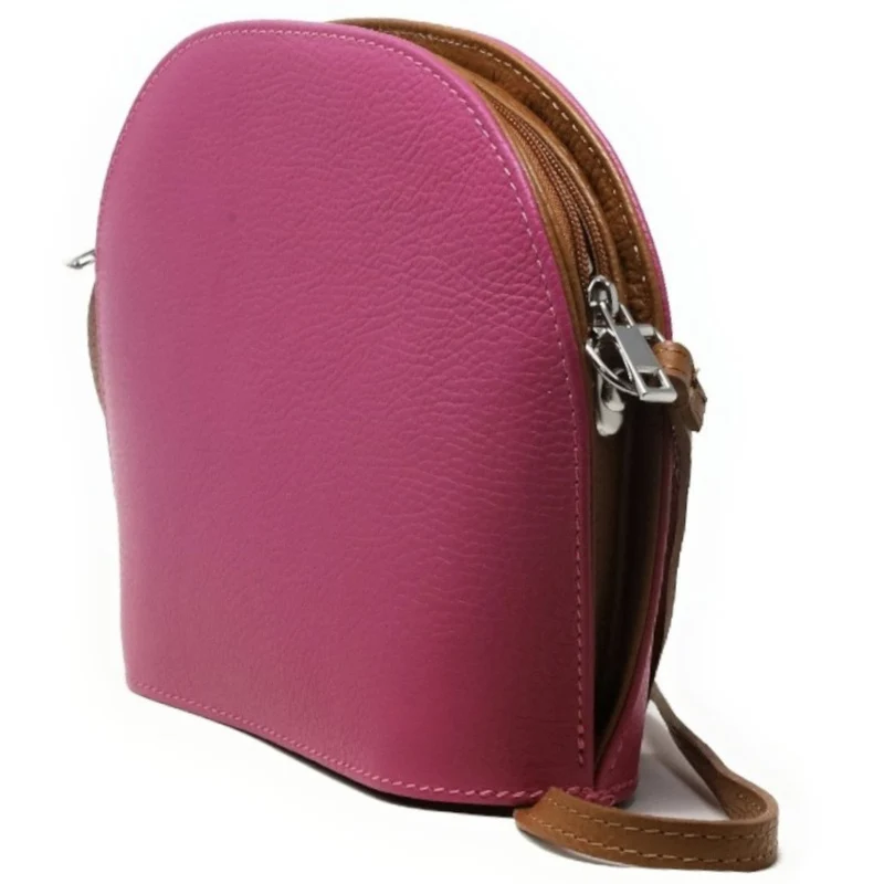 Sac trotteur en cuir grainé NAAN Rose fuchsia