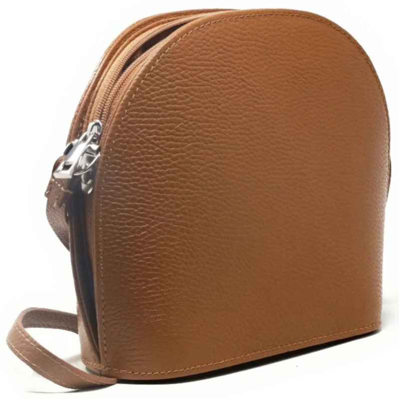 Sac trotteur en cuir grainé NAAN Marron camel