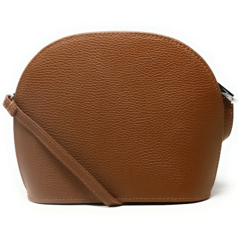 Sac trotteur en cuir grainé NAAN Marron camel