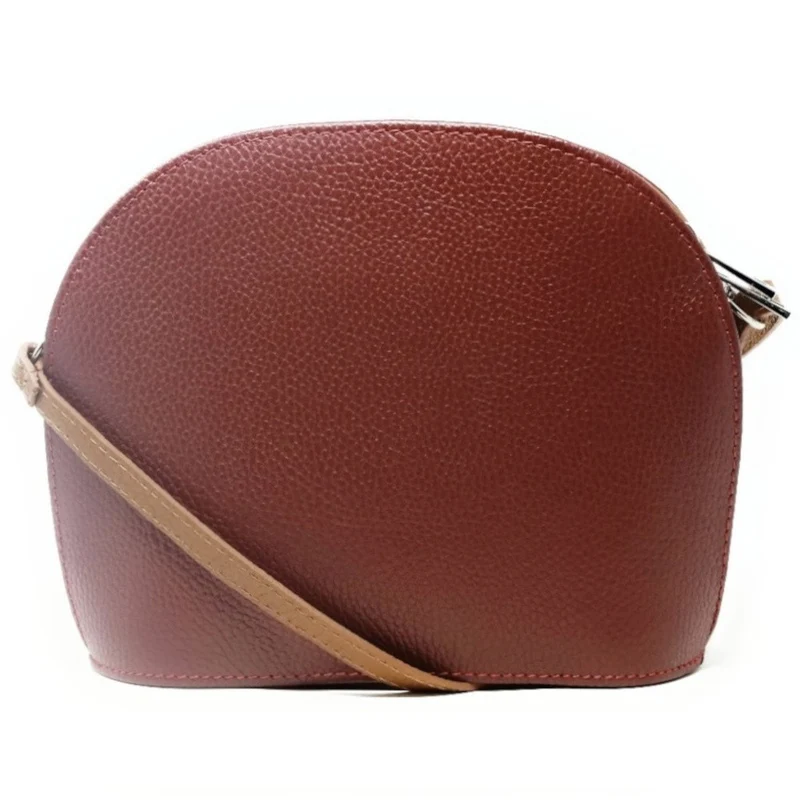 Sac trotteur en cuir grainé NAAN Rouge bordeaux
