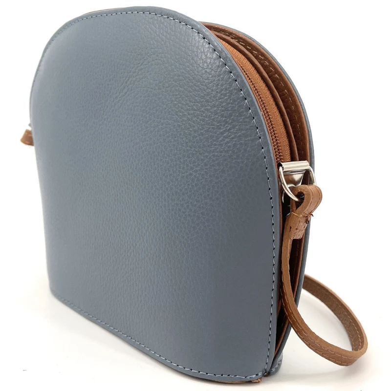 Sac trotteur en cuir grainé NAAN Bleu glacier
