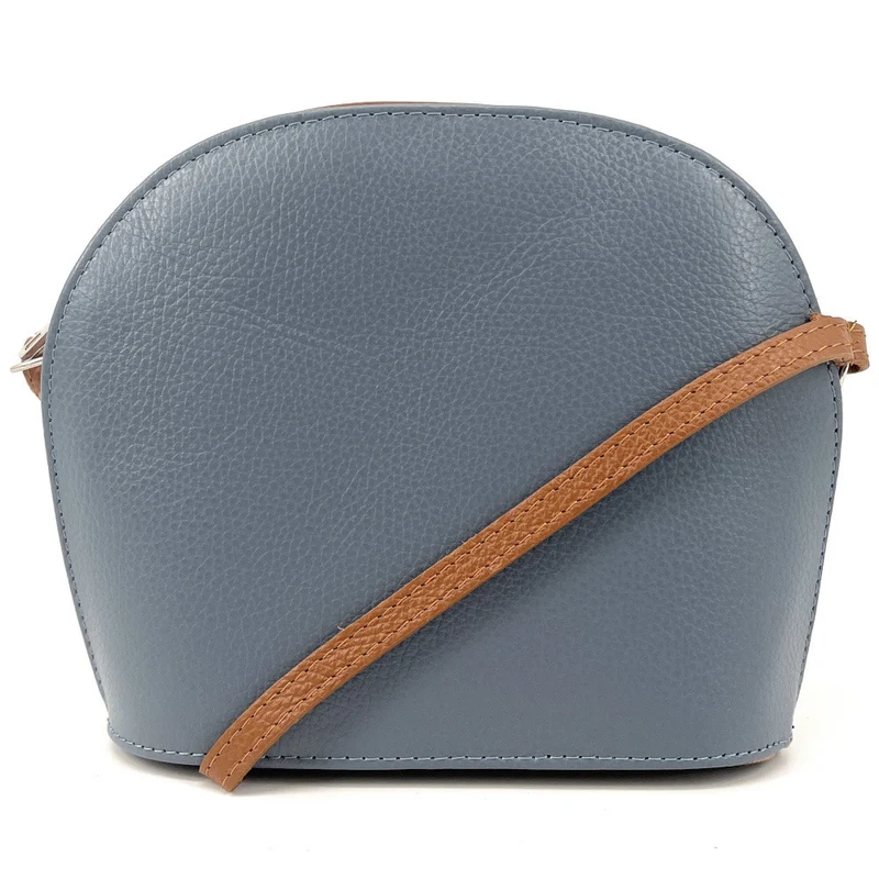 Sac trotteur en cuir grainé NAAN Bleu glacier