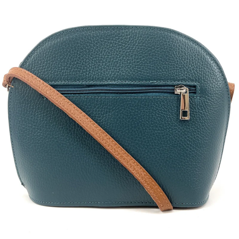 Sac trotteur en cuir grainé NAAN Bleu vert canard