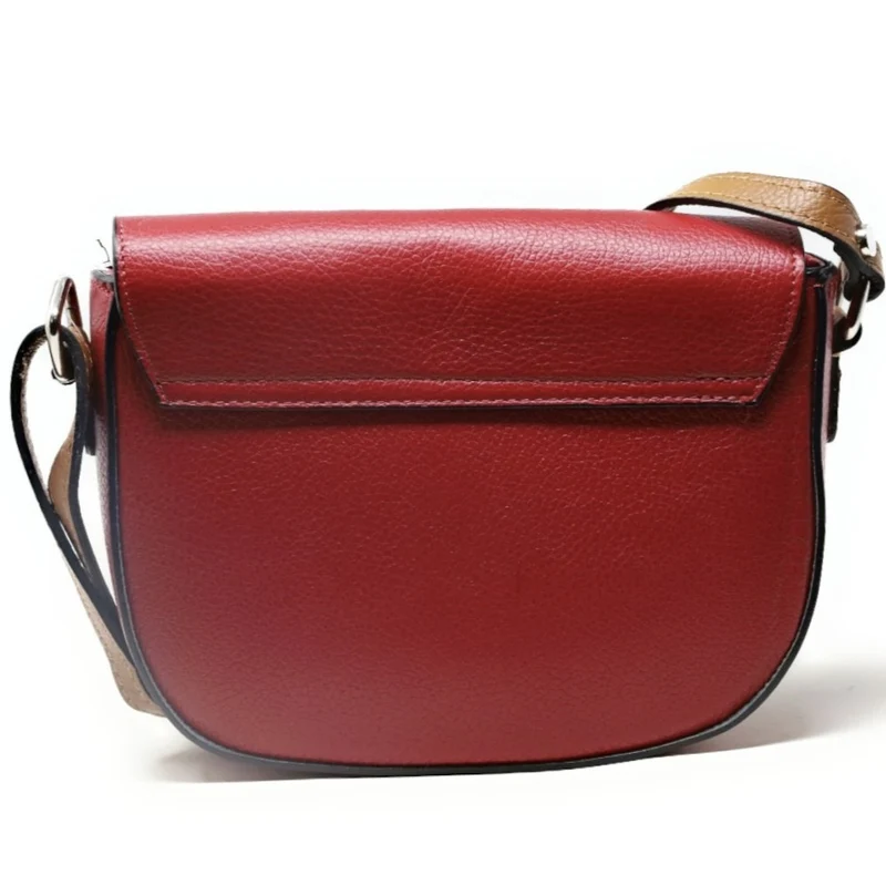 Sac trotteur en cuir grainé INA SCOT Rouge magenta