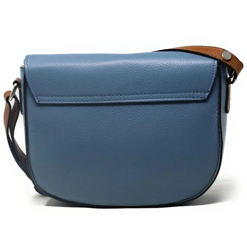Sac trotteur en cuir grainé INA SCOT Bleu glacier